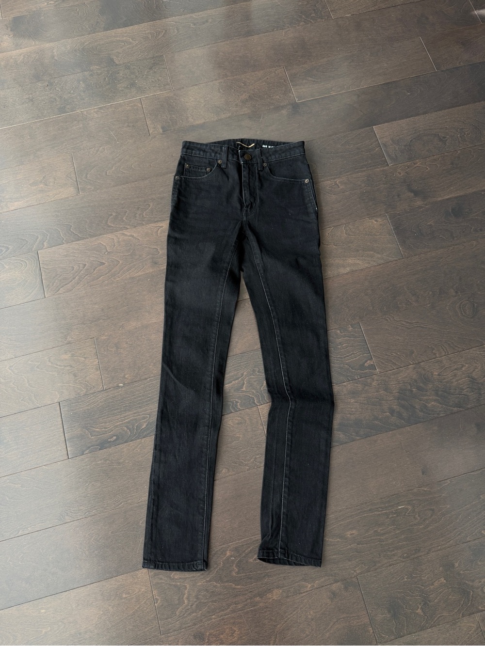 Saint Laurent Raw Denim Skinny Jeans